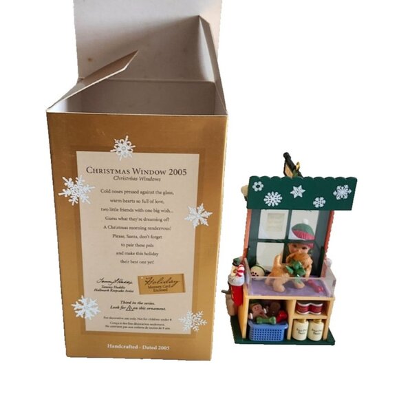 Hallmark Keepsake Club Exclusive Christmas Window Pet Shop Ornament 2005 Puppy - Picture 4 of 10